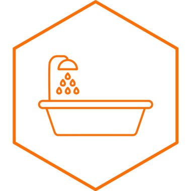 Küvet simgesinin vektör illüstrasyonu