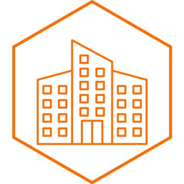 Moda tarzında izole edilmiş ofis binası simgesi