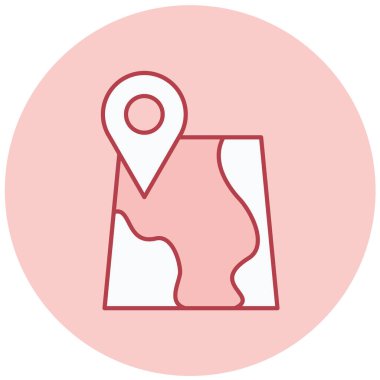 Harita. Web simgesi basit illüstrasyon