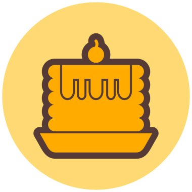 Kek. Web simgesi basit illüstrasyon