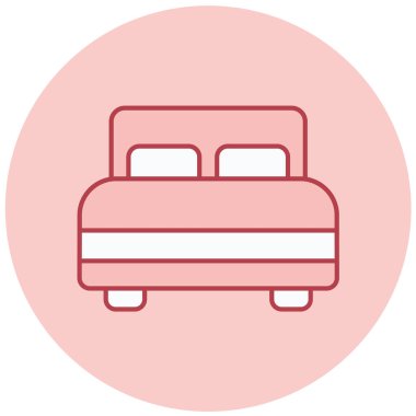 Yatağa. Web simgesi basit illüstrasyon