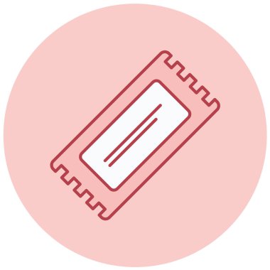 Çikolata çubuğu simgesi, basit tasarım vektörü illüstrasyonu