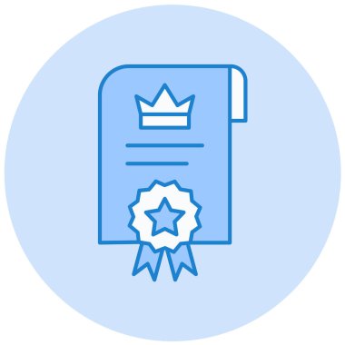 Sertifika. Web simgesi basit illüstrasyon