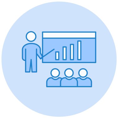 Sunum. Web simgesi basit illüstrasyon