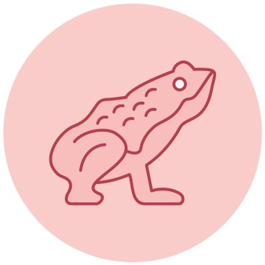 kurbağa simgesi, basit tasarım vektör çizimi