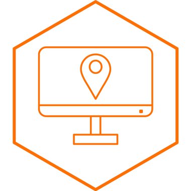 çizgi konumu simgesi beyaz arkaplanda izole edildi. vektör illüstrasyonu