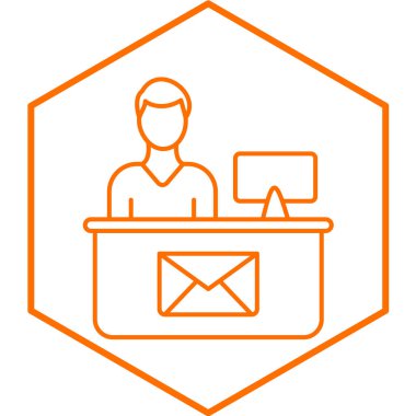 Ofis İşçisi simgesinin vektör illüstrasyonu