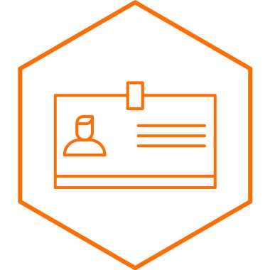 Kimlik kartı simgesi, vektör illüstrasyonu