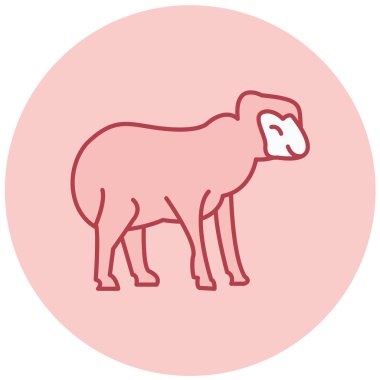 Koyun simgesi, basit tasarım vektör çizimi