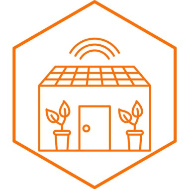 Akıllı Yeşil Ev basit simgesi, vektör illüstrasyonu