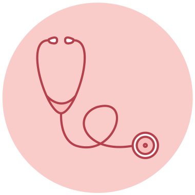 stetoskop simgesi, vektör illüstrasyonu