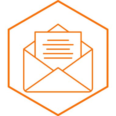 Harf simgesi. Web için ileti vektör simgelerinin özet çizimi