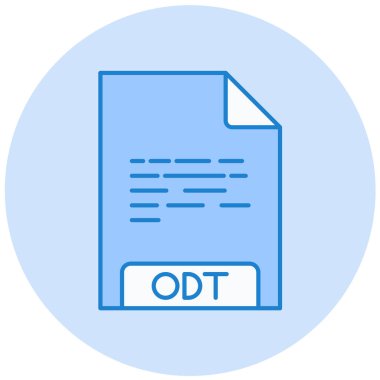 odt dosya biçimi simgesi, vektör illüstrasyonu