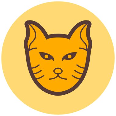 Kedi. Web simgesi basit illüstrasyon