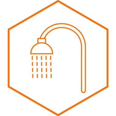 Duş ikonu. Web için su sembolü vektör çizgisi vuruşunun ana hatları