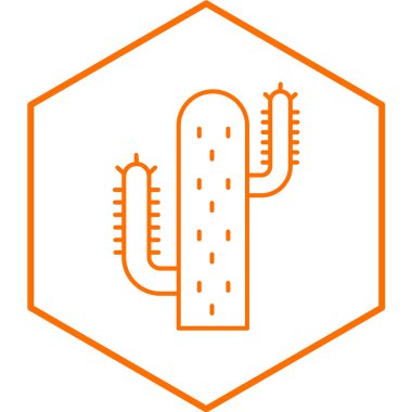 Kaktüs Simgesi Moda Tarzı İzole Arkaplan