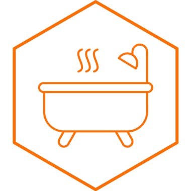 Beyaz arka planda izole edilmiş düz stil banyo ikonu. duş sembolü çizimi.