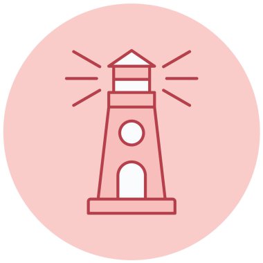 deniz feneri kulesi simgesi, vektör çizimi