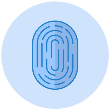 parmak izi vektör simgesi. Düz çizim. 10 saniye.