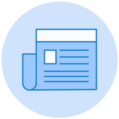 Gazete. Web simgesi basit illüstrasyon