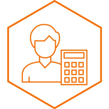 Muhasebeci basit simge, vektör illüstrasyonu