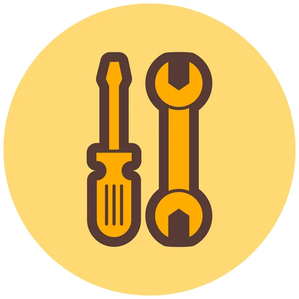 Wrench Screw Web Icon Simple Illustration — Stock Vector