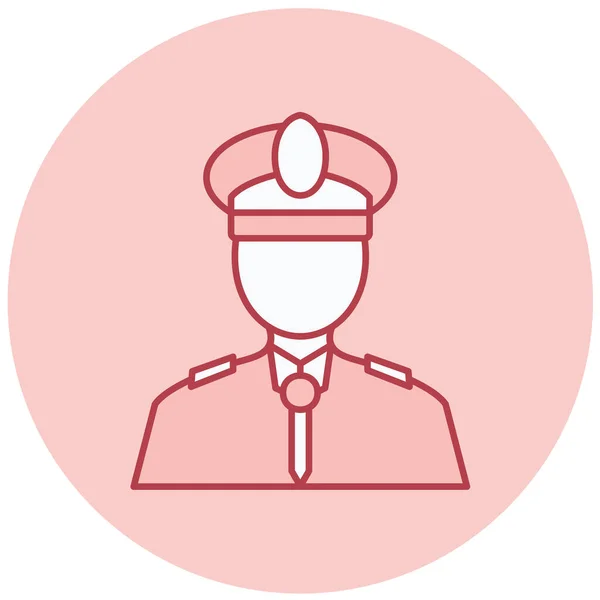 Politie Officier Icoon Platte Cirkel Geïsoleerde Vector Illustratie Voor Web — Stockvector