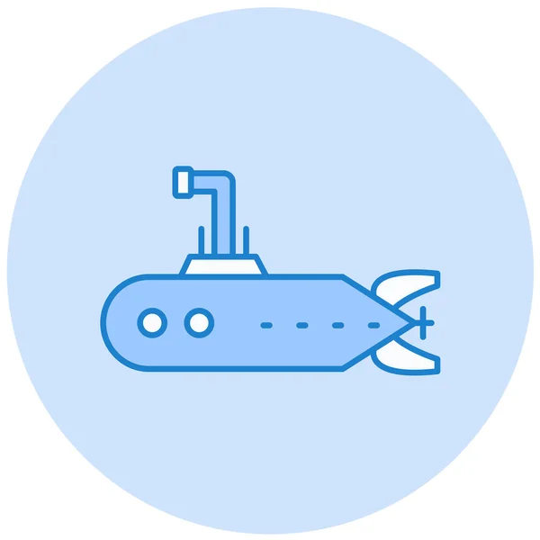 Sottomarino Icona Web Semplice Illustrazione — Vettoriale Stock