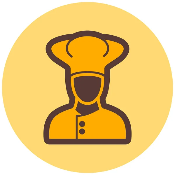 Chef Icona Web Semplice Illustrazione — Vettoriale Stock