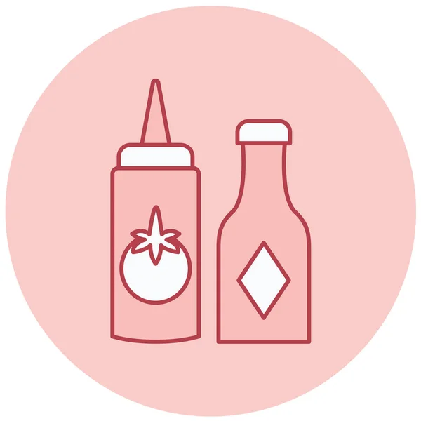 Botellas Comida Ilustración Simple — Vector de stock