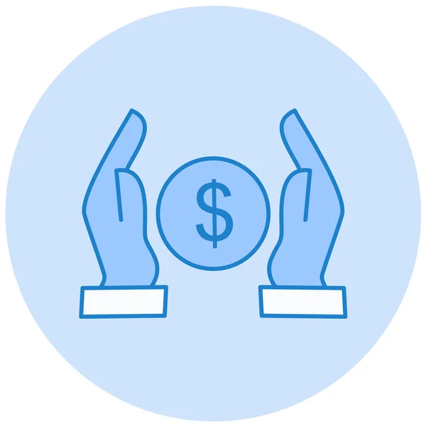 Dólar Icono Web Ilustración Simple — Vector de stock