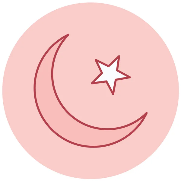Luna Icona Web Semplice Illustrazione — Vettoriale Stock