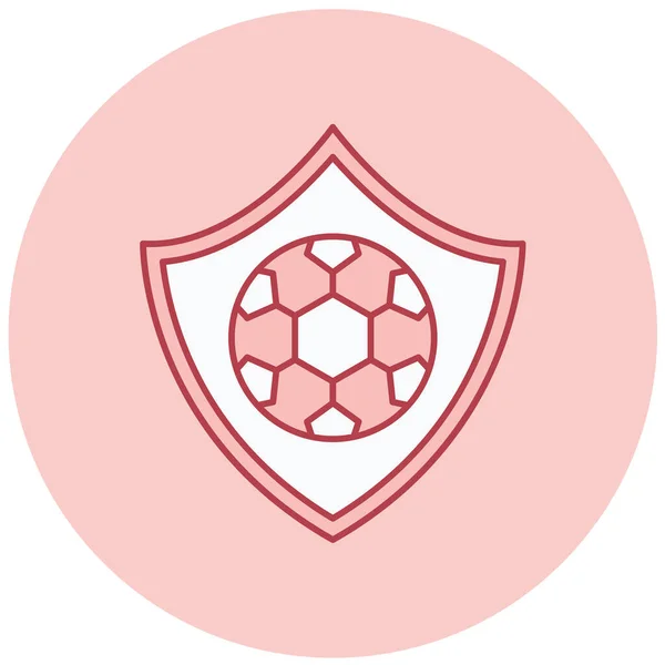 Escudo Con Bola Icono Web Ilustración Simple — Archivo Imágenes Vectoriales