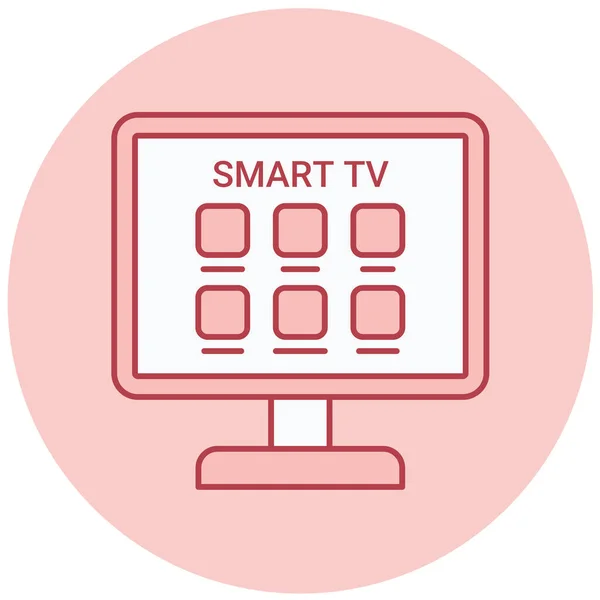 スマートテレビ ウェブアイコンシンプルなデザイン — ストックベクタ