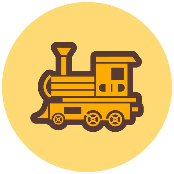 Vintage Locomotive Web Icon Simple Illustration — Stock Vector