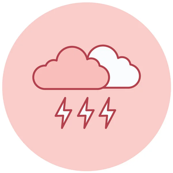 Storm Cloud Line Vector Icon — Stock Vector