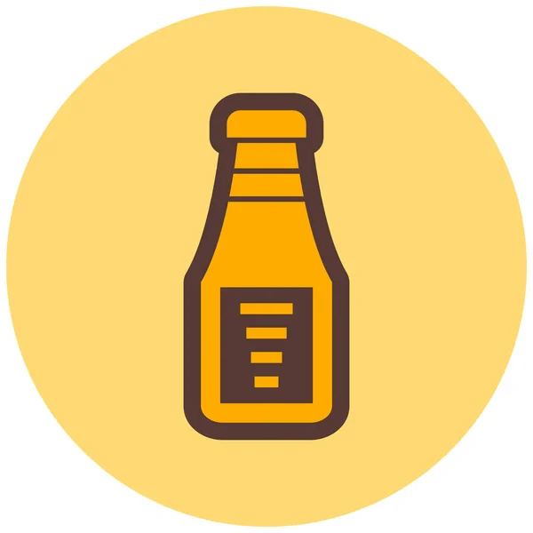 Bira Şişesi Ikonu Web Tasarımı Için Alkol Içeceği Vektör Simgelerinin — Stok Vektör