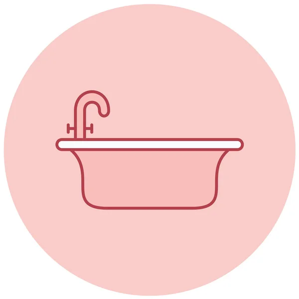 Vasca Bagno Web Icon Design Semplice — Vettoriale Stock