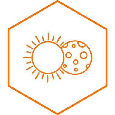 Güneş tutulması ikonu vektör illüstrasyonu