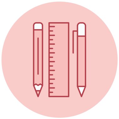 kalem, kalem, cetvel vektör simgesi kolayca değiştirilebilir