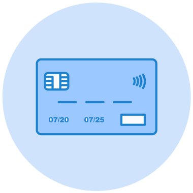 Kredi kartı düz vektör simgesi