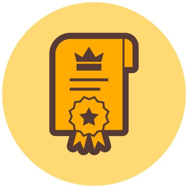 Sertifika. Web simgesi basit illüstrasyon