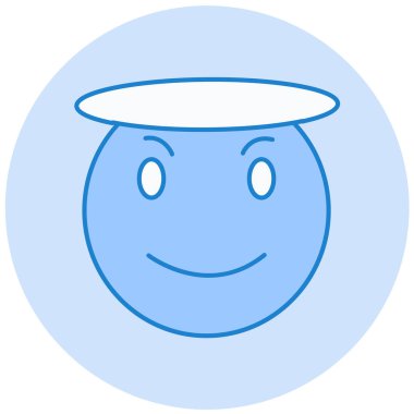 Mavi ve beyaz bir ikonun vektör illüstrasyonu