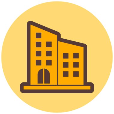 Bina. Web simgesi basit illüstrasyon