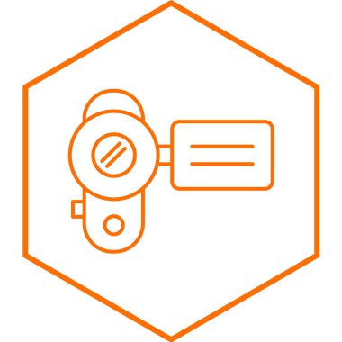 El kamerası simgesi sarı arkaplanda izole edildi. vektör illüstrasyonu