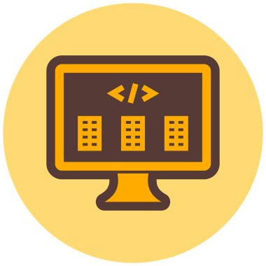 Bilgisayar. Web simgesi basit illüstrasyon