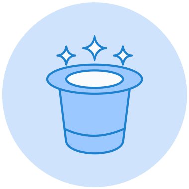 Sihirli şapka. Web simgesi basit illüstrasyon