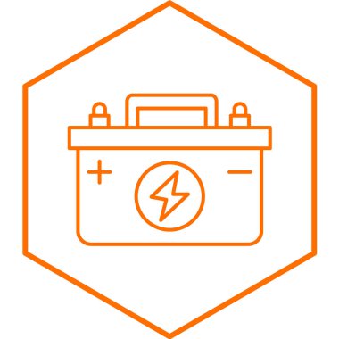 Araba Bataryası basit simge, vektör illüstrasyonu