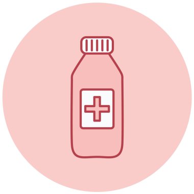 İlaç şişesi. Basit illüstrasyon