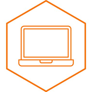 Beyaz arkaplanda dizüstü bilgisayar simgesi izole edildi. vektör illüstrasyonu